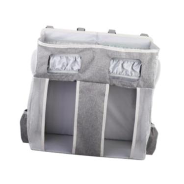Imagem de WeiLaiKeQi Organizador de fraldas suspenso, empilhador de fraldas para bebês, trocador para meninos e meninas, espaçoso com dispensador de lenços de papel, Cinza