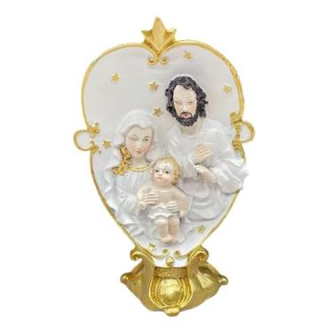 Imagem de XLWLLNJ Escultura de Natividade Figura Sagrada Família Peça Central de Mesa Exibição Estátua de Jesus Maria José Decoração para Quarto Sala de Estar