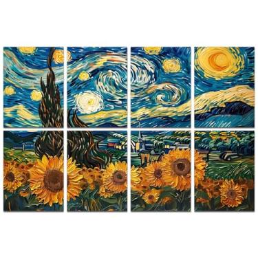 Imagem de FurnoFlex Painéis acústicos artísticos azulejos decorativos painéis de absorção de espuma à prova de som que amortecem o ruído cancelam bloqueadores para paredes (girassóis estrelados)