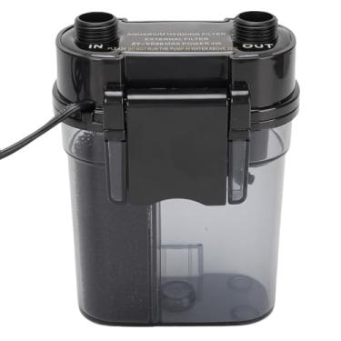 Imagem de Depisuta Filtro de aquário suspenso, filtro de aquário externo de plástico 300L/H 4W para bomba de pressão de água, lagos externos, estações de lavagem de salão de beleza (Plugue da UE 220V)