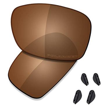 Imagem de SAUCER Lentes de reposição premium e protetores de nariz para óculos de sol Oakley Dispute OO9233 de alta definição - marrom âmbar polarizado