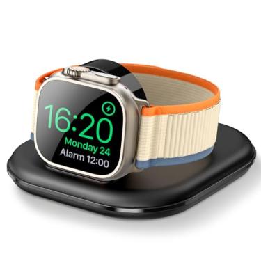 Imagem de Base de carregamento magnético sem fio para Apple Watch – Suporte de carregador magnético rápido, compatível com Apple Watch séries 2/3/4/5/6/7/8/9/10/Ultra 1 2, suporta modo criado-mudo, design