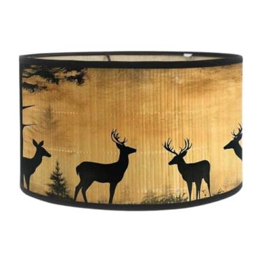 Imagem de Dualoai Abajur E27, Capa para Abajur, Substituição para Corredor, Sala de Estar, Casa de Fazenda, Hotel, Decoração de Casa, Abajur com Estampa de Veado para a, Style E, Tamanho real