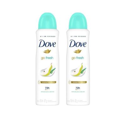 Imagem de Kit 2 Desodorante Antitranspirante Aerosol Dove Go Fresh Pera e Aloe Vera 150ml