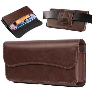 Imagem de Capa com clipe de cinto de couro sintético premium para Samsung Galaxy S25 Ultra S24 Ultra A05 A06 A05s A04s A14 A16 A26 Pixel 8 Pro OnePlus 13 Moto G 5G 2024 Moto G Power (Café, GG)