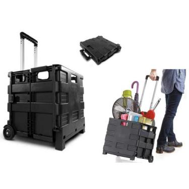 Imagem de Carrinho Dobrável Multiuso Portátil Vira Maleta Cesto Feira - Mhr