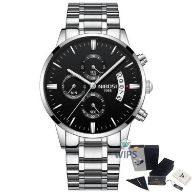 Imagem de Relógio Masculino Nibosi 2309 Analógico Prata/Preto