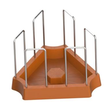 Imagem de Ioensy Comedouro para tartaruga, tigela de comida para tartaruga, tigela para terrário, base pesada, prato de água, bandeja para beber para camaleão, Marrom Claro