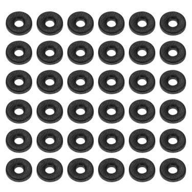 Imagem de PATIKIL Arruelas de couro, 150 peças de alça de couro, almofada espaçadora de 1,5 mm de espessura, redonda para alça de faca, martelo, machadinha, crachá, assento de bicicleta, artesanato, 6 mm, preto