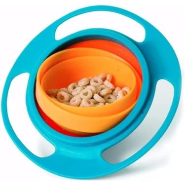 Imagem de Prato Mágico Infantil 360° com Tampa – Antivazamento, Portátil, Higienico, Ideal para Lanche e Refeições de Bebês e Crianças