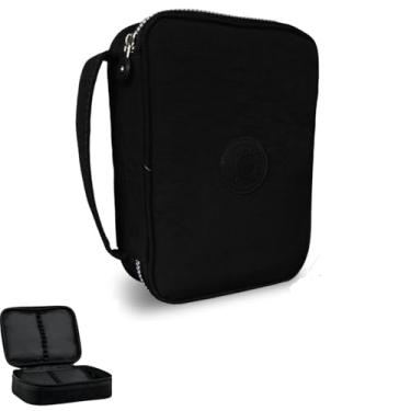 Imagem de Estojo Escolar Organizador 1 Ziper Box Grande Infantil Canetinhas Lapis Feminino Masculino Nylon Divisoria Necessarie Ziper (preto)