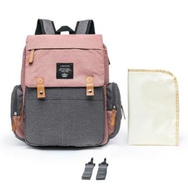 Imagem de Mochila Maternidade Compacta Moderna Trocador Lequeen Impermeável USB Land-Unissex