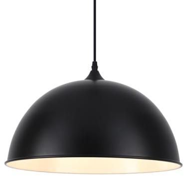 Imagem de Woholitable Luz pendente preta de 15,7 polegadas, luzes pendentes modernas ilha de cozinha, luz suspensa grande para casa de fazenda para sala de jantar, bar, café, quarto