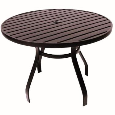Imagem de Mesa 90cm Sevilla Ripada Alumínio área Externa Interna Jardim Marrom -