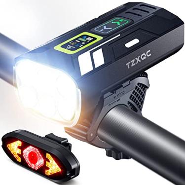 Imagem de Conjunto de farol e lanterna traseira de bicicleta brilhante de 2000 lúmens – Projetos potentes de LED de 6 contas de 270 metros, 60 horas e 10.000 mA, liga de alumínio resistente, leve, à prova