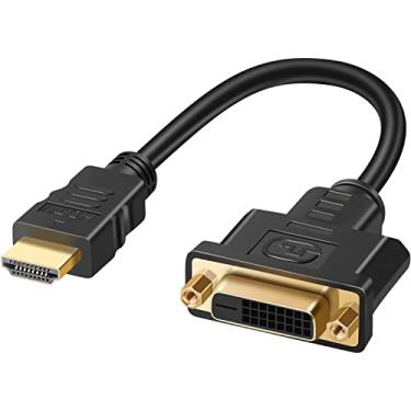 Imagem de Cabo adaptador HDMI para DVI, Saisn bidirecional 4K HDMI macho para DVI-D (24+1) cabo conversor fêmea 1080p DVI para HDMI HD cabo adaptador de vídeo para HDTV, PC, Xbox, Blu-ray DVD, receptores A/V