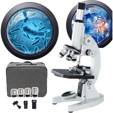 Imagem de Microscópio Biológico Hd 30000x / 5000x / 70000x, Conjunto De Microscópio Monocular Com Bolsa De Armazenamento Suporte Para Celular E Espécime Para Laboratório De Educação Em Casa, 50000X