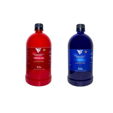 Imagem de Kit 2 Tintas de Pincel Quadro Branco Lousa Board Master WBMA VBM Rende Até 200 Recargas - Não Mancha o Quadro 1L Litro (AZUL-VERMELHO)