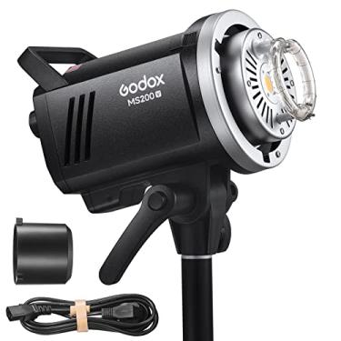 Imagem de Godox MS200V LED Studio Flash 200W, luz LED 2.4G GN53 5600K CCT com lâmpada de modelagem LED Bowens Mount, estabilidade de saída de energia para fotografia de estúdio fotográfico (versão atualizada