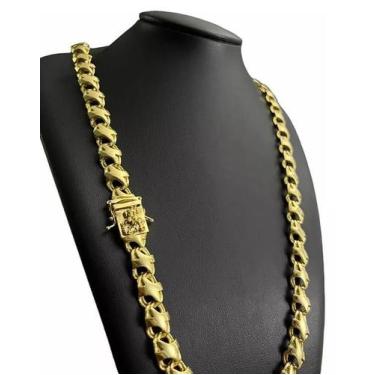 Imagem de Cordão Friso X 13Mm Com Fecho São Jorge - Banhado Ouro 18K - Tojoia18K