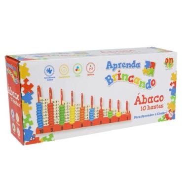 Imagem de Ábaco 10 Hastes Aprenda Brincando Colorido - DM TOYS