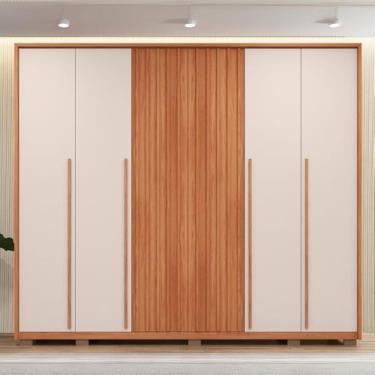 Imagem de Guarda Roupa Uno 265cm com 6 Portas e 6 Gavetas Corrediças Telescópicas MDF Freijo/OffWhite G11 - Gran Belo