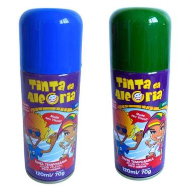 Imagem de Kit 2 Tinta Spray De Cabelo Festa Carnaval Infantil Fantasia - Linha d