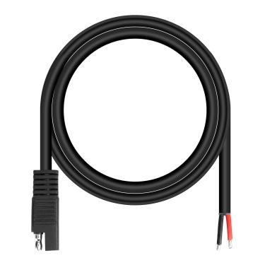 Imagem de GINTOOYUN Conector SAE de 24 V Cabo Pigtail 14 AWG com isolamento preto 3,2 FT SAE Cabo de extensão de desconexão rápida para carro, motocicleta, bateria etc.