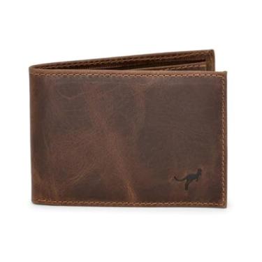 Imagem de Carteira masculina slim pequena luxo couro bovino natural(marrom)