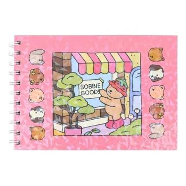 Imagem de Caderno Colorir Ursinhos Capa Dura Hologr�fico Fofo Espiral desenhos fofos ursos, com folha acetato