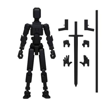 Imagem de MerryXD T13 3D Action Figure,Assembly Completed Dummy Nova Titan Lucky 13 Action Figure 3D Printed Multi-Jointed Movable Toy Black