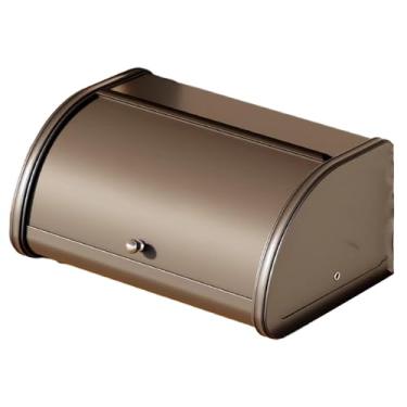 Imagem de Baoblaze Caixa de pão com tampa enrolável, porta-chaves, recipiente para guardar pão, armazenamento para casa, balcão, biscoitos, padaria, cozinha, Preto 35x26x17cm