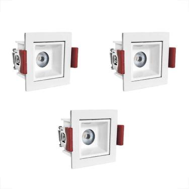 Imagem de 3 Spot Mini Led Embutir Downlight Recuado Sala 3000K Bet55