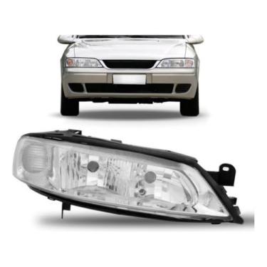 Imagem de Farol Dianteiro Direito Cromado Compatível com Vectra 00/05, Iluminação Segura e Eficiente, Substituição Direta, Instalação Fácil, Encaixe Preciso e Peça Resistente para Uso Diário