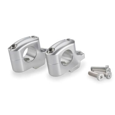 Imagem de Puig 22141P Elevadores de guidão de puxar alumínio usinado CNC com anodização para aumentar a aproximação de 25 mm e 16 mm, melhorar a ergonomia e o conforto de condução - prata