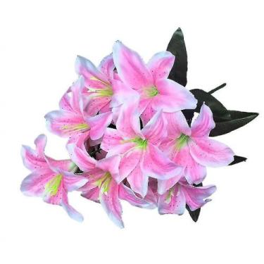 Imagem de Flores secas 2pcs lírio artificial 10 cabeças de lírio falso flor arti