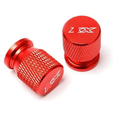 Imagem de Compatível com KX65 KX80 KX85 KX125 KX250 KX250F KX450F motocicleta CNC roda pneu tampa tampa plugue KX 65 80 85 125 250 450 F (vermelho)