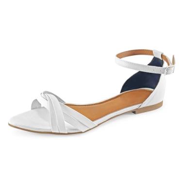 Imagem de Sandália Feminina Verão Rasteira Rasteirinha Tiras Bico Folha Dia a Dia JCL