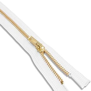 Imagem de Jaqueta de latão de 122 cm, zíper branco de 122 cm para costura