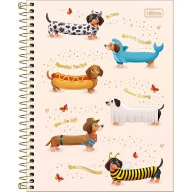 Imagem de Tilibra - Caderno Espiral Capa Dura Colegial 10 Matérias Brownie 120 Folhas - Fundo Bege - Fantasias