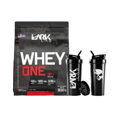Imagem de Kit Whey One 900g e Coqueteleira 700ML - Dark Lab, Chocolate