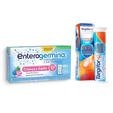 Imagem de Kit Enterogermina Probiótico Modelo Família 20 Unidades De 5 Ml + Targifor C Vitamina C e Arginina 16 comprimidos efervescentes