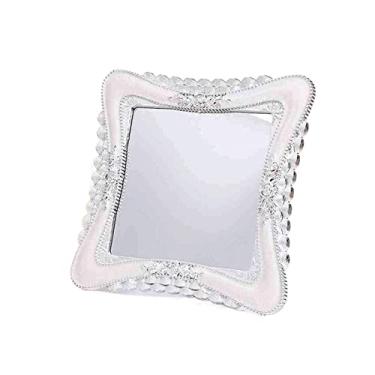 Imagem de AKALNNB Espelho de penteadeira estilo europeu, espelho de penteadeira de mesa, espelho de princesa portátil dobrável, espelho de casamento, espelho de beleza simples