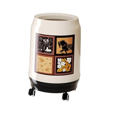 Imagem de predolo Lixeira com rodas, lata de lixo de grande capacidade, lata de lixo para cozinha, banheiro, escritório, casa, banheiro, quarto, Open L White