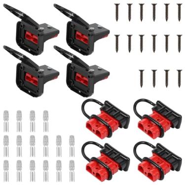 Imagem de 8 peças, conector rápido de bateria 50A, kit prático de conexão/desconexão rápida com capa protetora de 12 a 36 V para guincho, carro, barco, quadriciclo, trailer (8 peças, gaiolas)