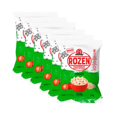 Imagem de Kit 6X: Salgadinho de Arroz Integral Rozen Tomate Okoshi 50g