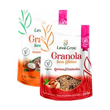Imagem de Kit 2 Granolas Sem Glúten Leve Croc: Amaranto e Coco, Quinoa e Castanha