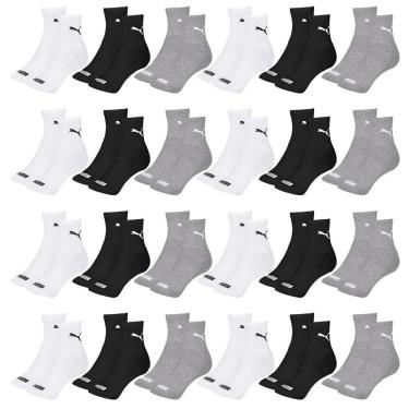 Imagem de Kit 24 Pares de Meias Puma Cano Médio Esportiva Masculino