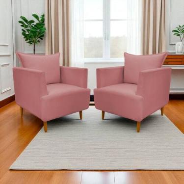 Imagem de Kit 2 Poltronas Decorativa Para Sala Recepção Escritório Consultório R