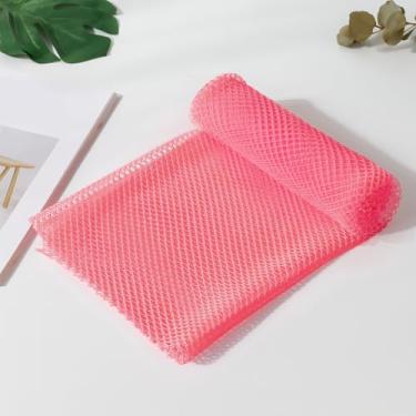 Imagem de Esponja de rede esfoliante africana, esponja de rede africana de nylon com nós, esfoliante corporal esfoliante, esponjas de banho para mulheres e homens, rosa